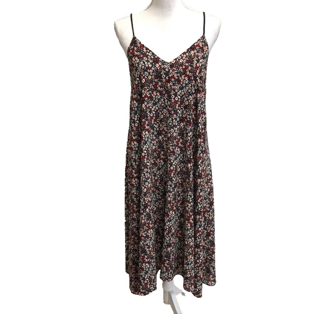 Derek Lam 10 Crosby A Line Dress Womens 2 Floral Braided Straps Tassel Oversize